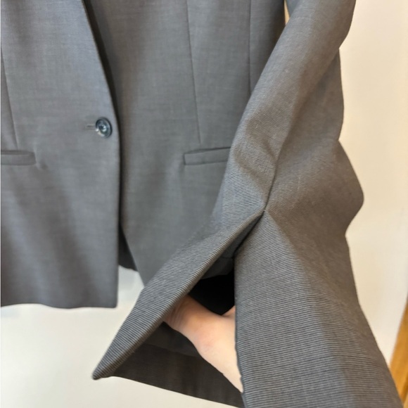 Banana Republic Long and Lean Gray Blazer Stand Collar - Picture 7 of 11